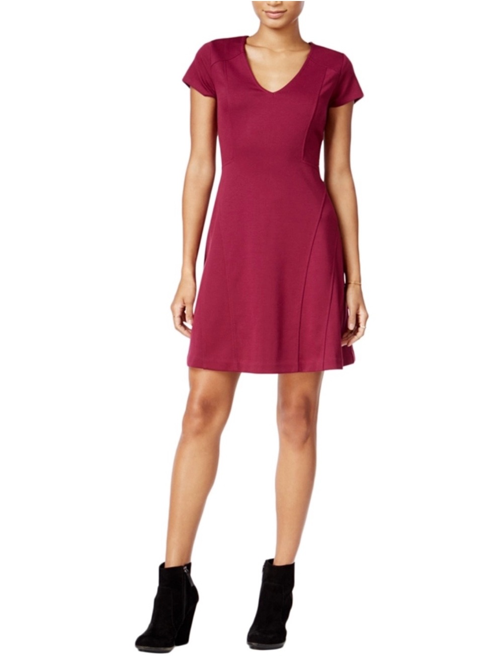 maison Jules Womens Fit & Flare A-line Dress Fuchsia, Size Large